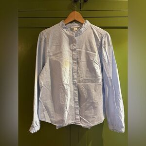 H&M Light Blue Striped Oxford cloth Shirt size L